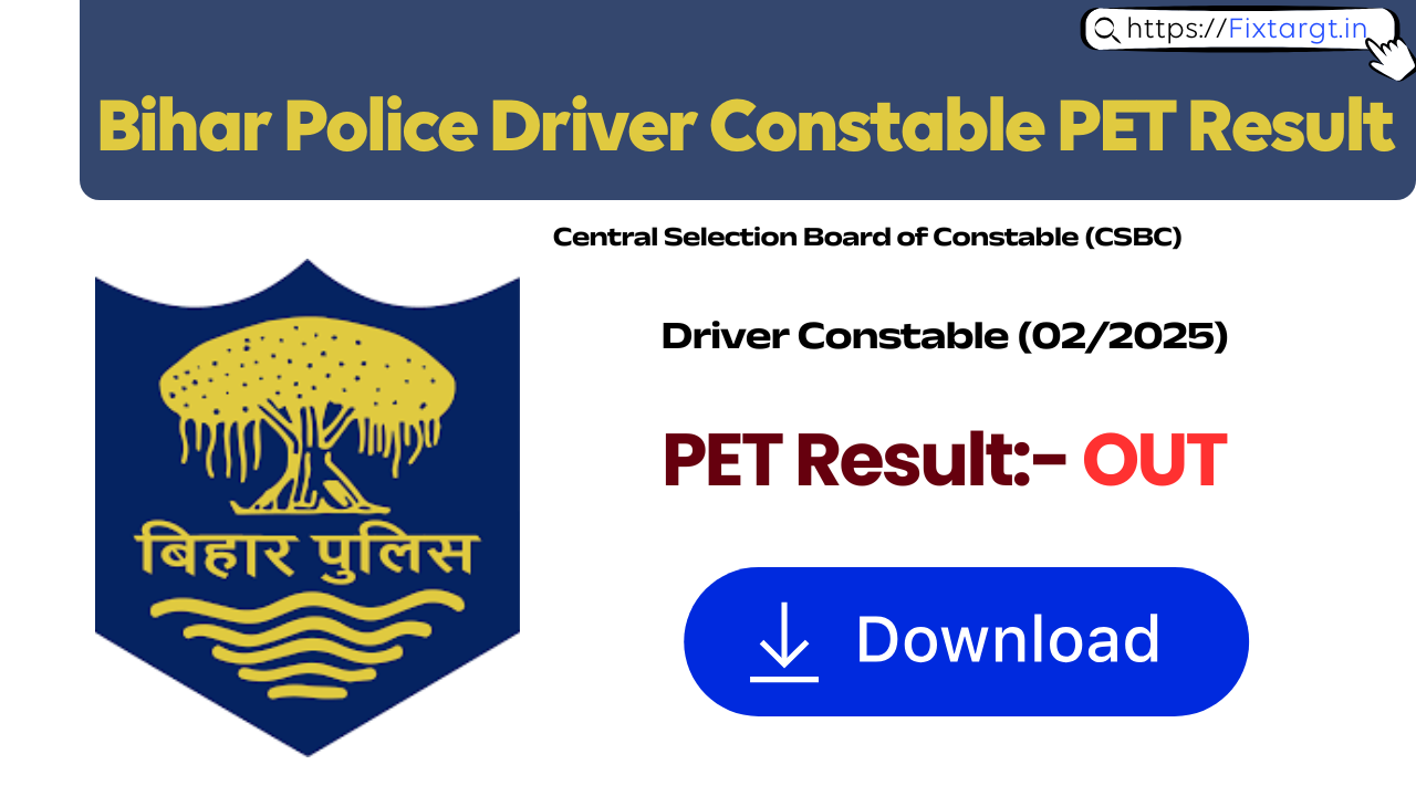Bihar Police Driver Constable PET Result 2026