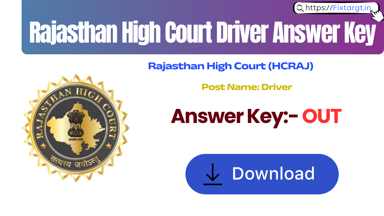 Rajasthan High Court Driver Answer Key 2026