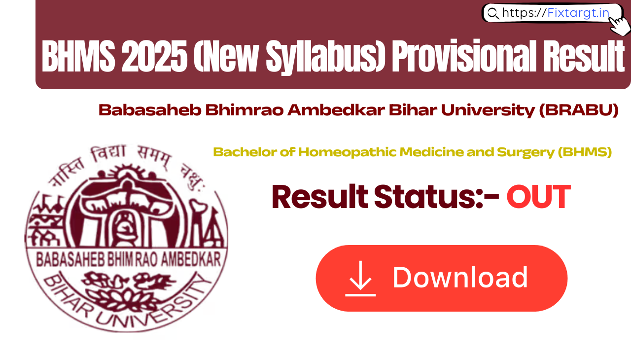 BRABU BHMS 2025 (New Syllabus) Provisional Result