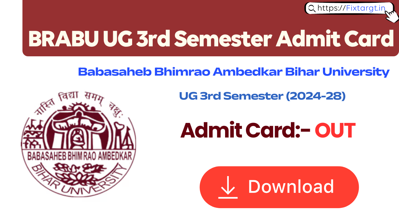 BRABU UG 3rd Semester Admit Card 2024-28