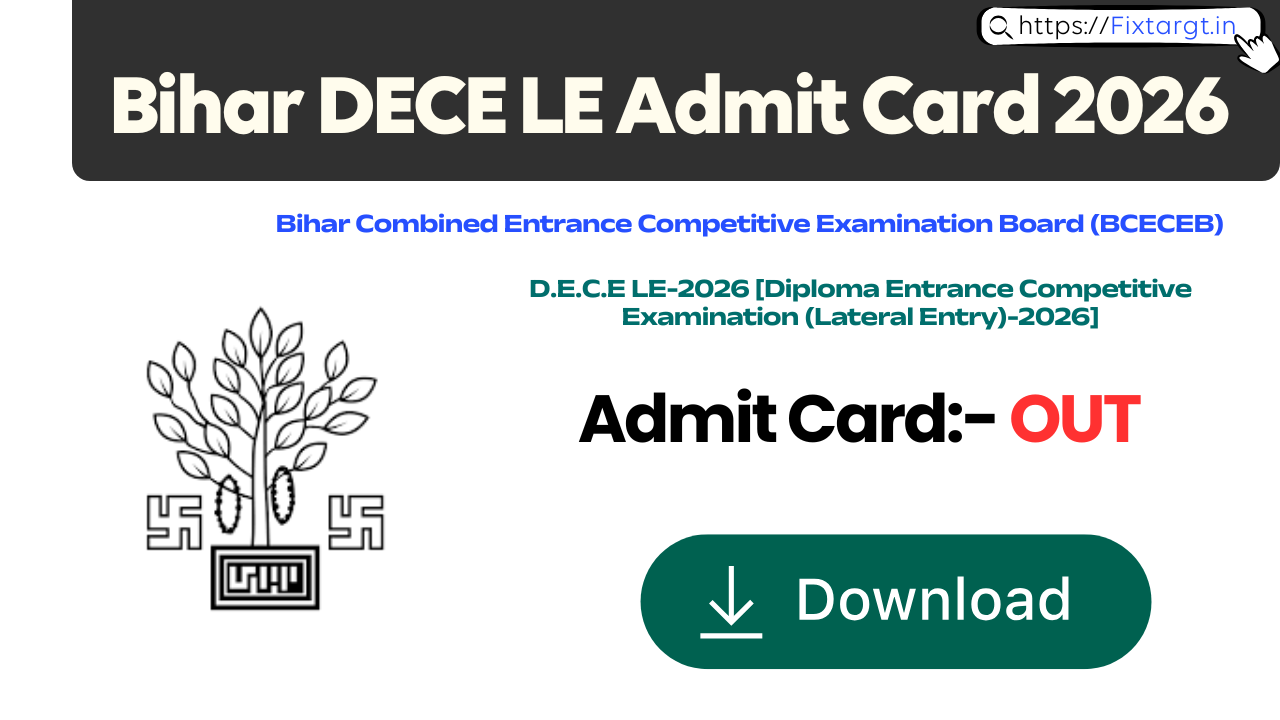 Bihar DECE LE Admit Card 2026