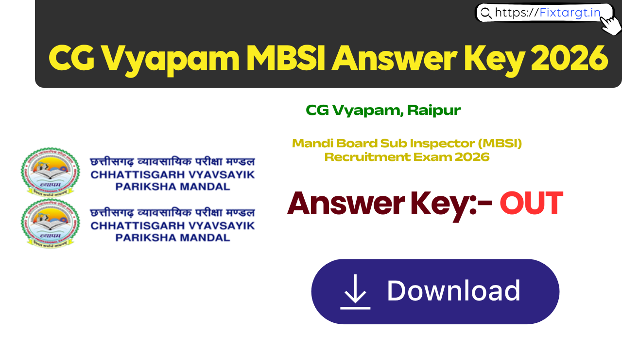 CG Vyapam MBSI Answer Key 2026