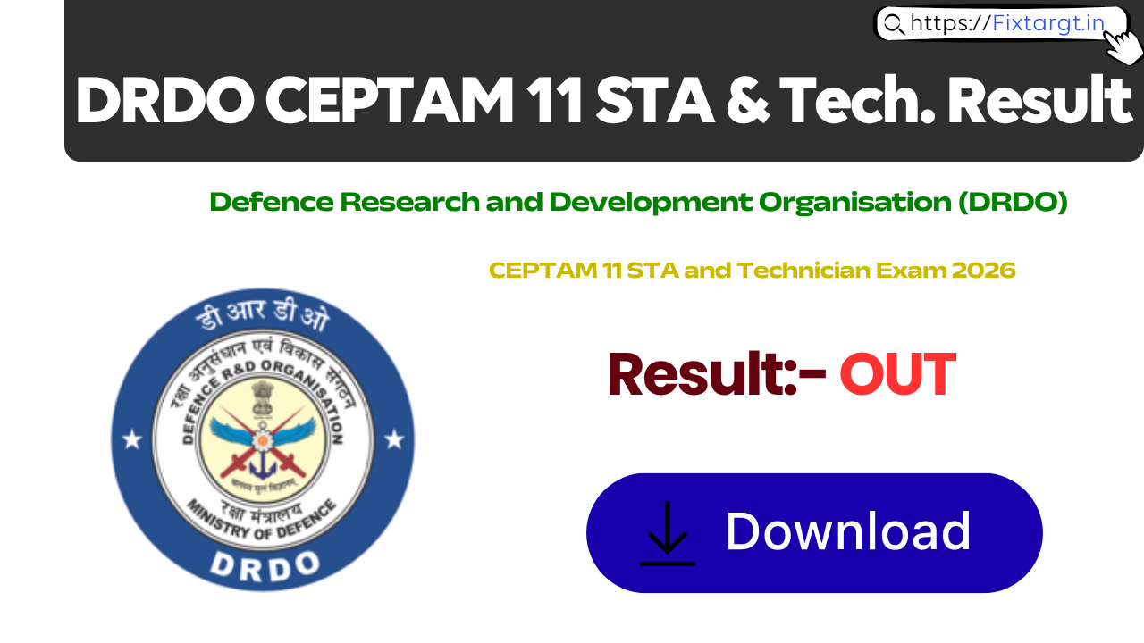 DRDO CEPTAM 11 STA and Technician Result 2026