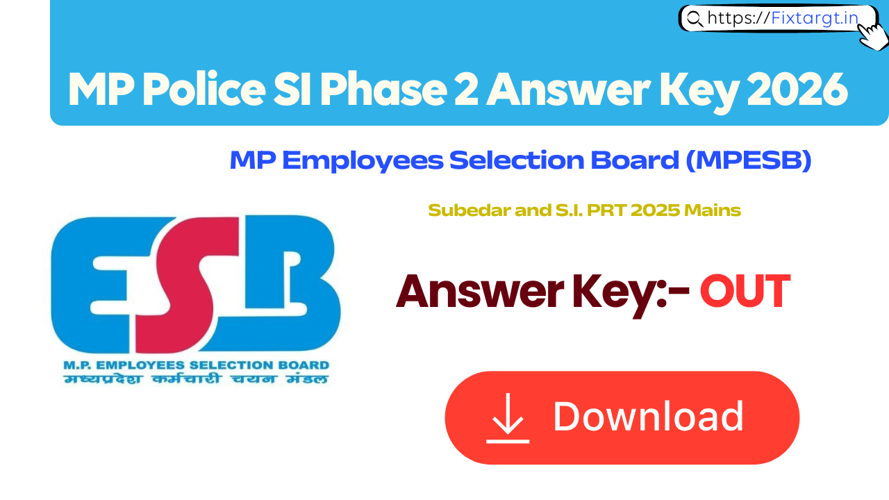 MP Police SI Phase 2 Answer Key 2026