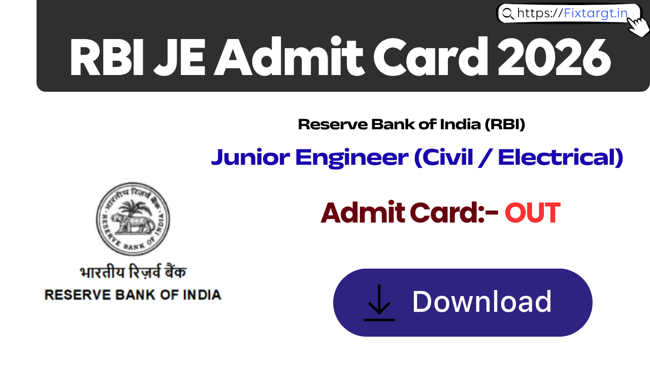 RBI JE Admit Card 2026