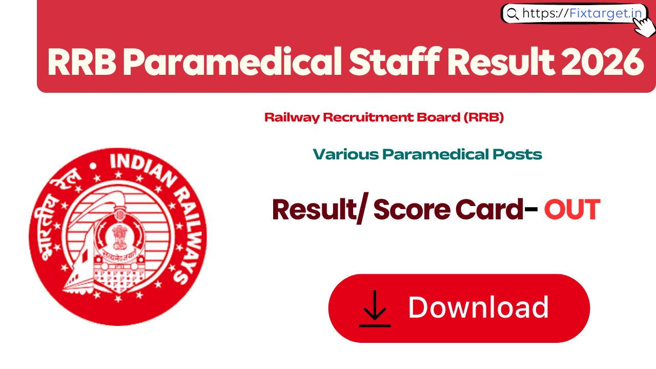 RRB Paramedical Staff Result 2026