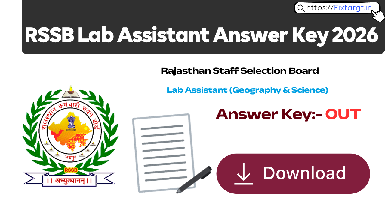 RSSB Lab Assistant Answer Key 2026