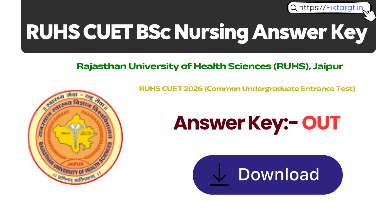 RUHS CUET BSc Nursing Answer Key 2026
