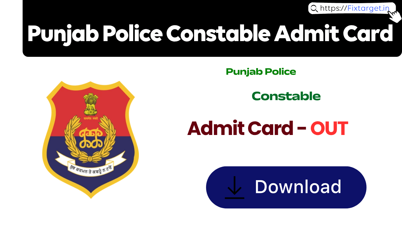 Punjab Police Constable Admit Card 2026