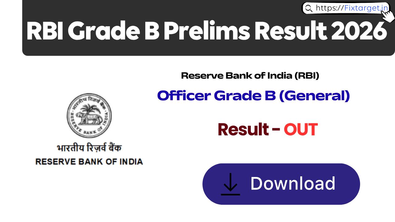 RBI Grade B Prelims Result 2026