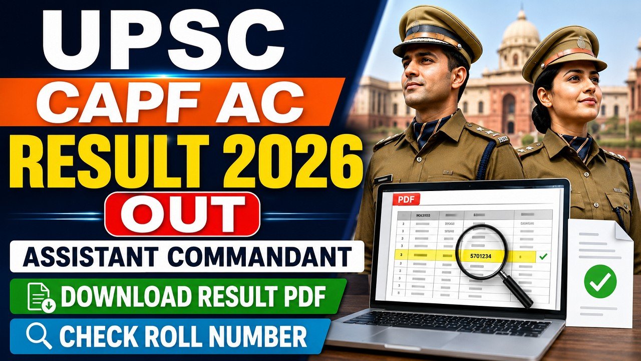 UPSC CAPF AC Result 2026