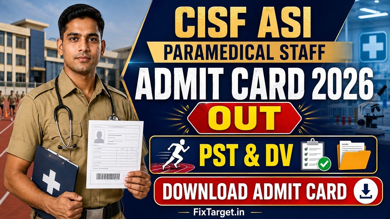CISF ASI Paramedical Staff Admit Card 2026