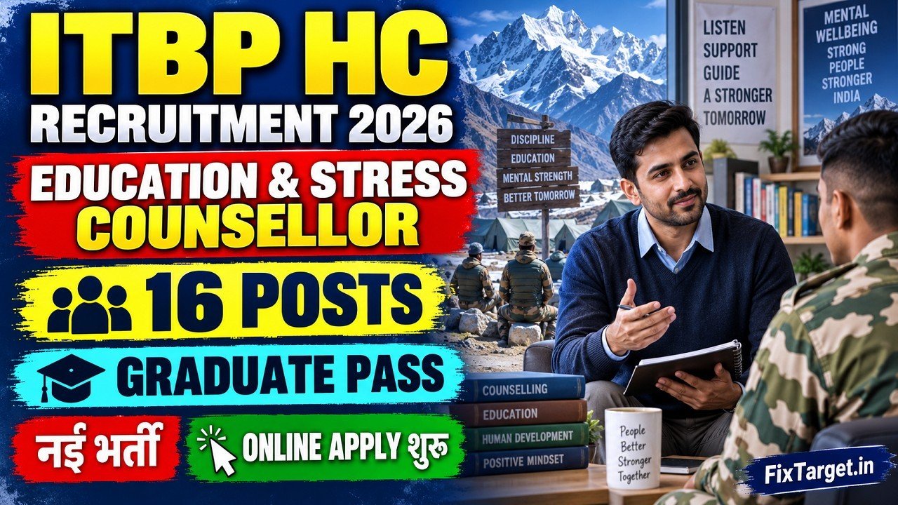 ITBP HC Education & Stress Counsellor Recruitment 2026