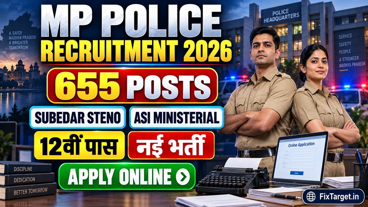 MP Police Subedar Steno and ASI Ministerial Recruitment 2026