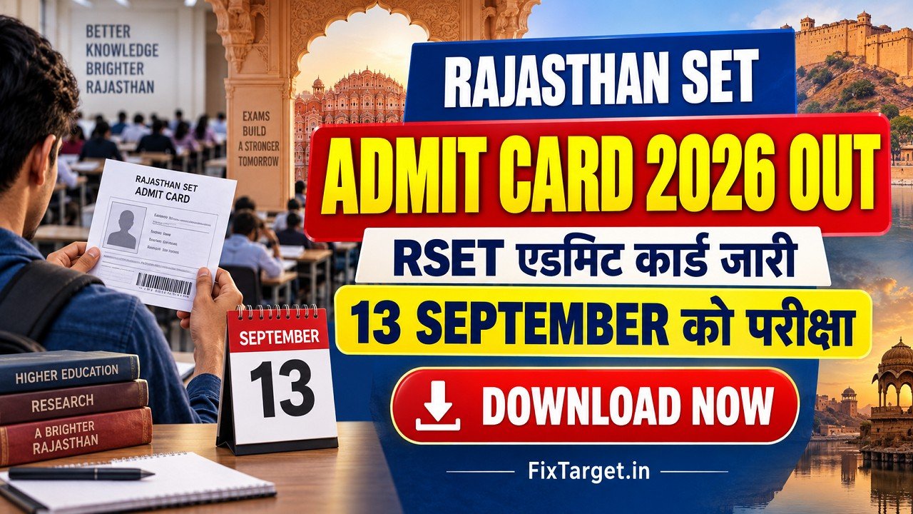 Rajasthan SET Admit Card 2026