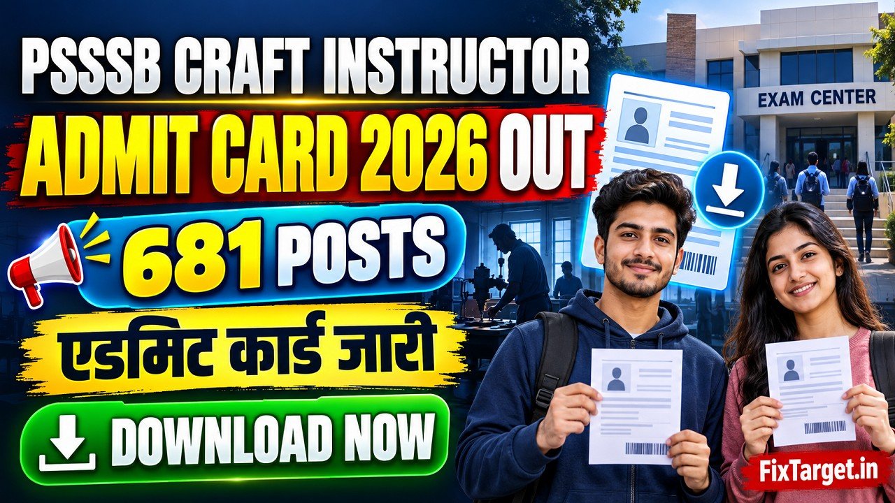 PSSSB Craft Instructor Admit Card 2026