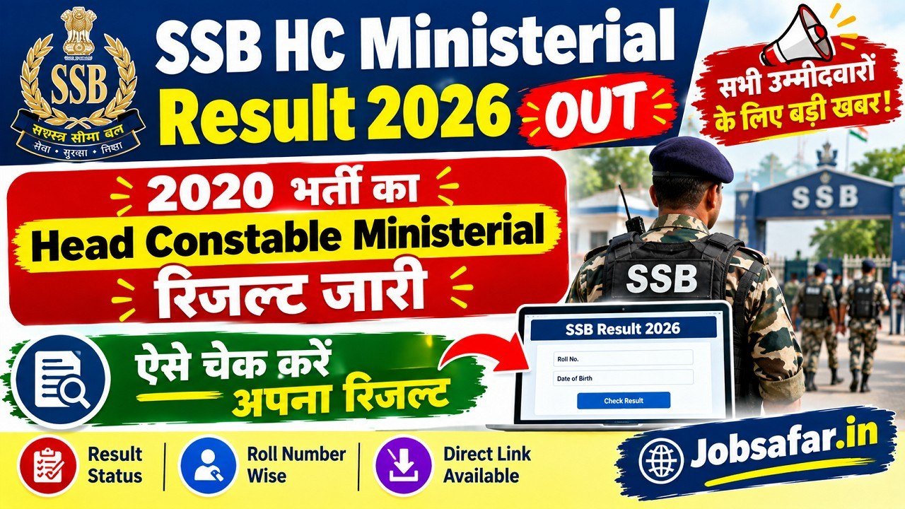 SSB HC Ministerial Result 2026
