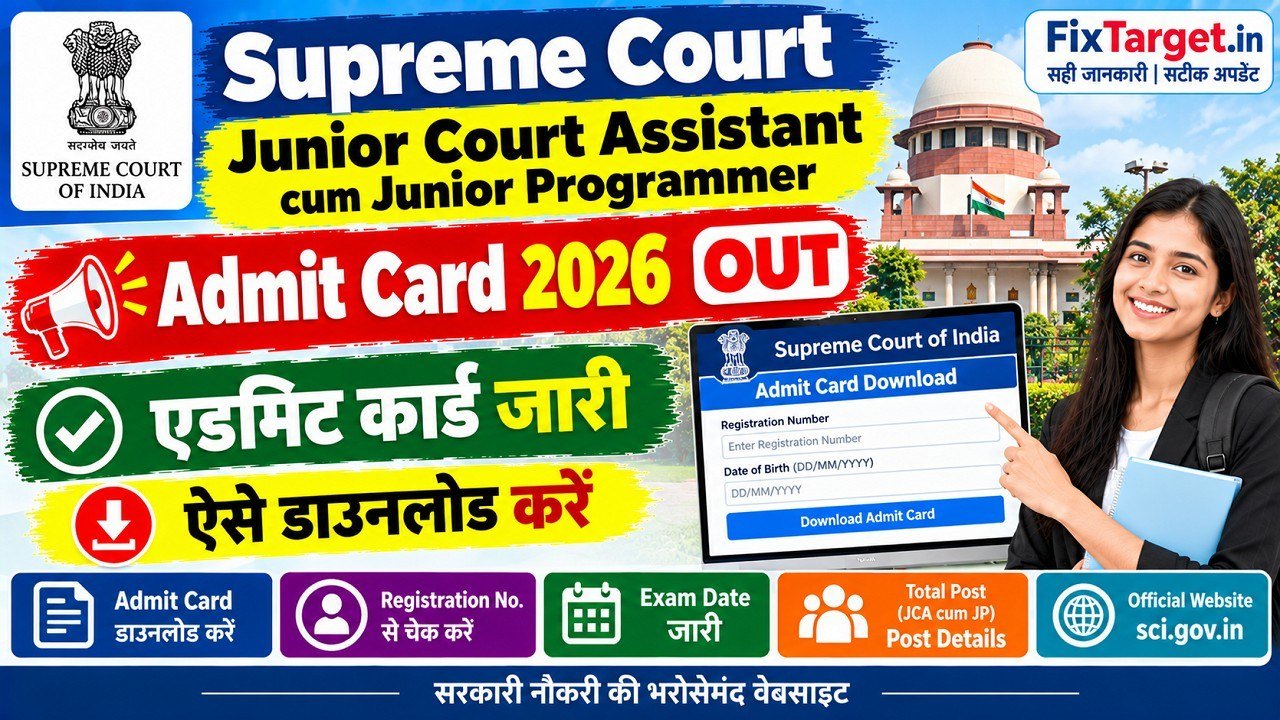 Supreme Court Junior Court Assistant cum Junior Programmer Admit Card 2026