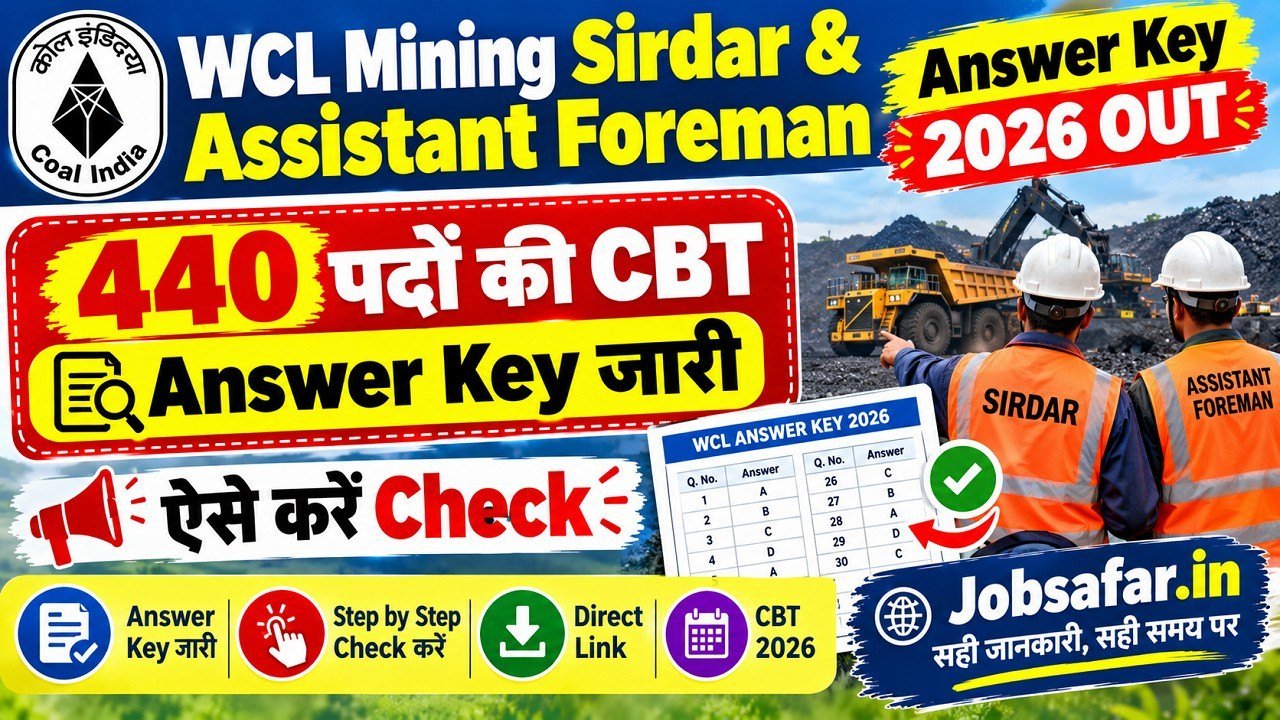 WCL Mining Sirdar and Assistant Foreman Answer Key 2026